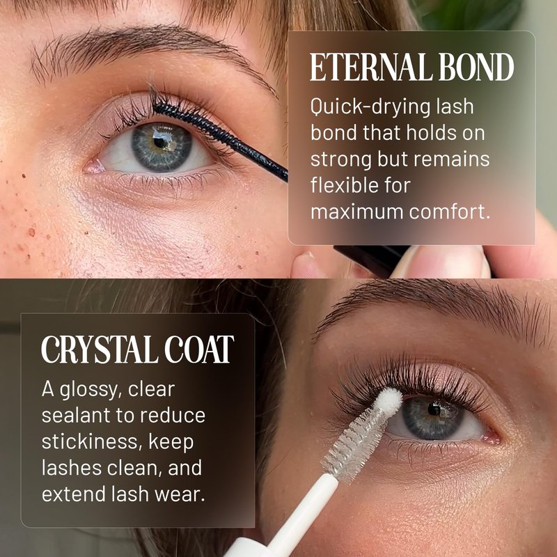 Lilac St - Eternal Bond (Clear) Lash Glue & Lash Crystal Coat - Long Lasting & Fast Drying Lash Glue - Sealant for Extended Lash Wear, Reduce Stickiness & Keeps Lashes Clean - Waterproof, Vegan