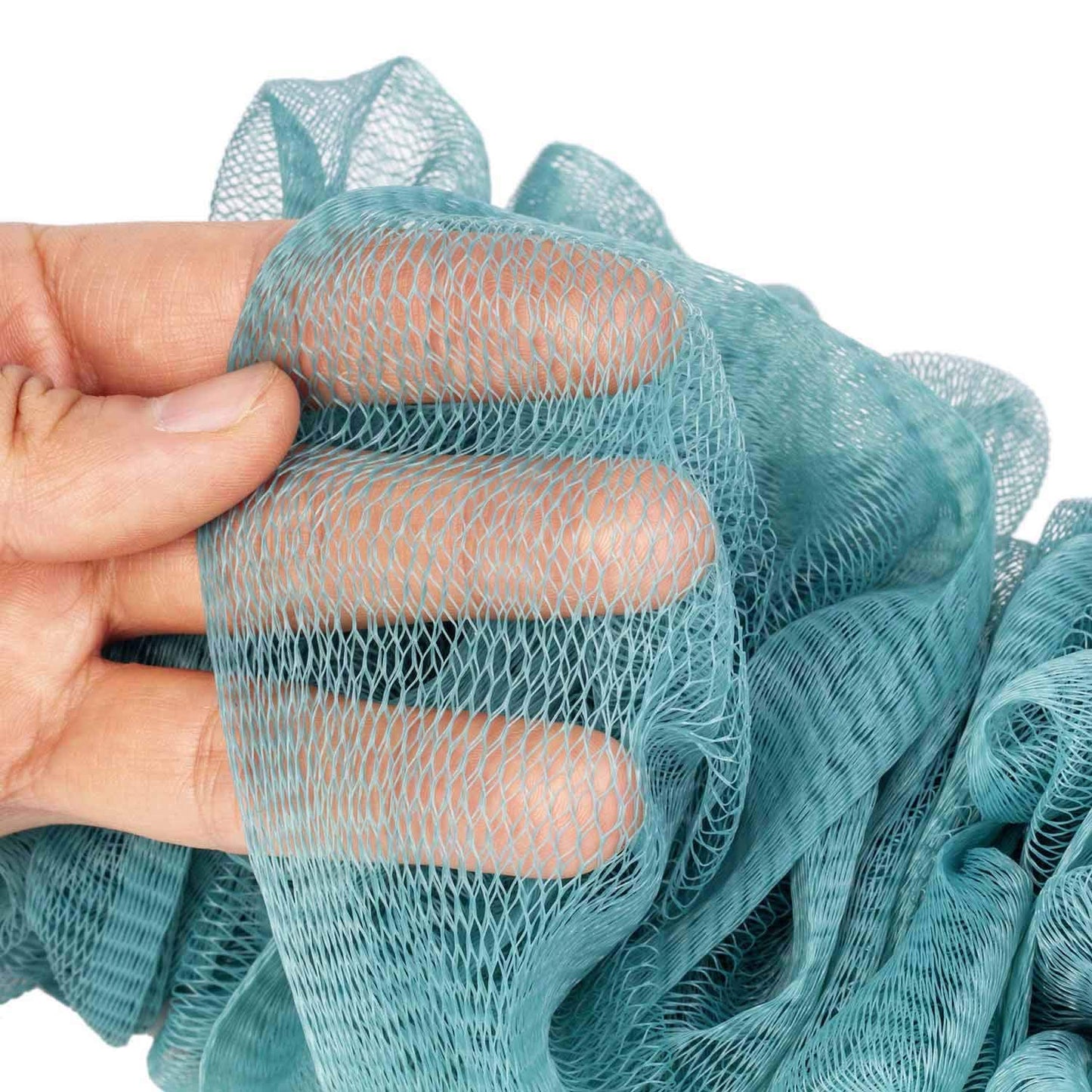 Arswin Lufa Back Scrubber for Shower, Anti-Slip Long Handle Bath Sponge Shower Brush, Soft Nylon Mesh Back Cleaner Washer, Loofah on a Stick Body Brush for Women&Men (DarkTurquoise)