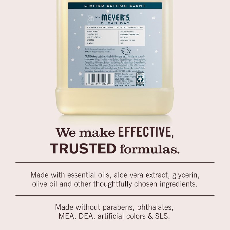 MRS. MEYER'S Hand Soap Refill - Snowdrop Scent | 33 Fl Oz Eco-Friendly Bottle
