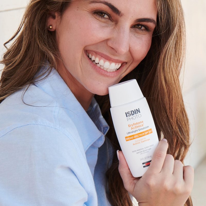 ISDIN Eryfotona Actinica SPF 50+ (3.4 Fl Oz) | Mineral Sunscreen for Face with Zinc Oxide | 100% Mineral UV Filters | No White Cast, Suitable for Sensitive Skin, Dermatologist Recommended
