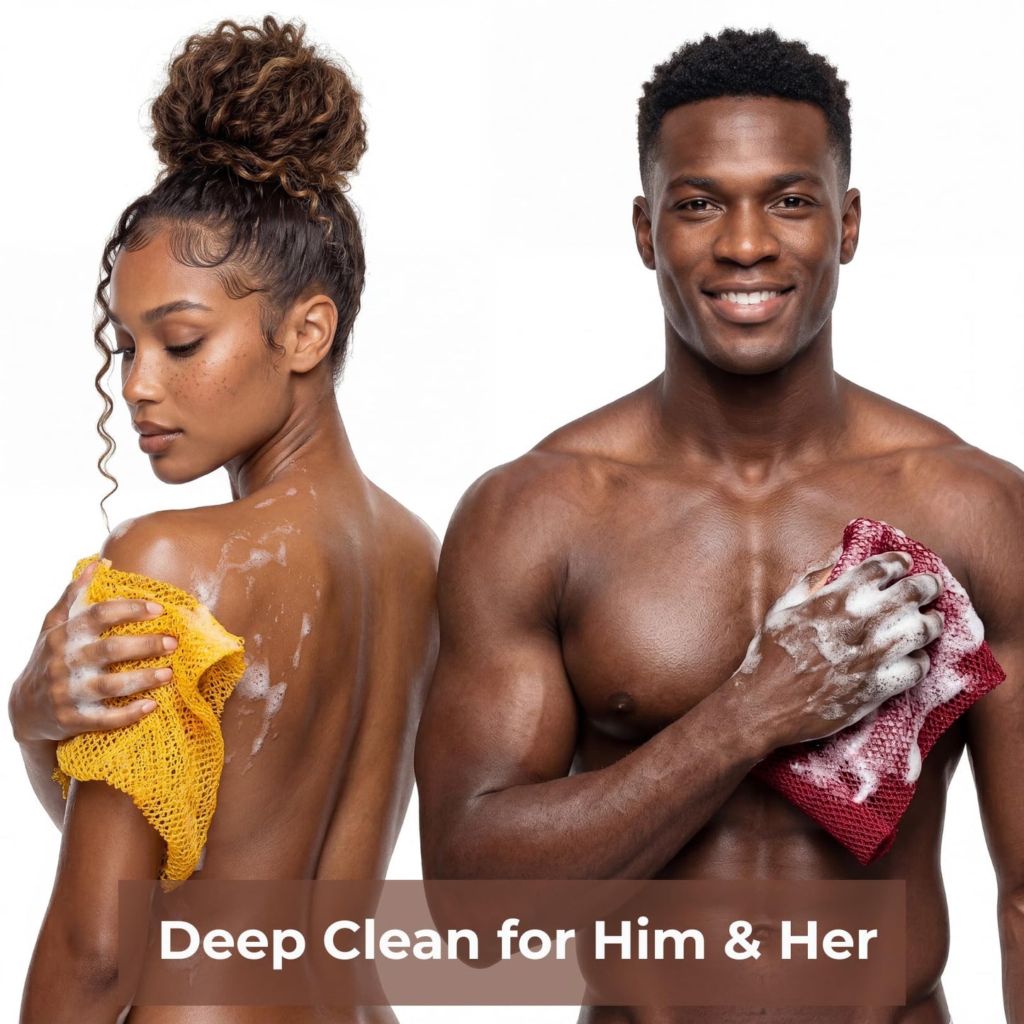 Zulu Zest Authentic African Net Sponge – 3-Pack Exfoliating Mesh for Face & Body, Deep Clean, Quick Dry, Long-Lasting Bath Scrubber for All Skin Types, Travel-Friendly & Durable (Black, Yellow, Red)