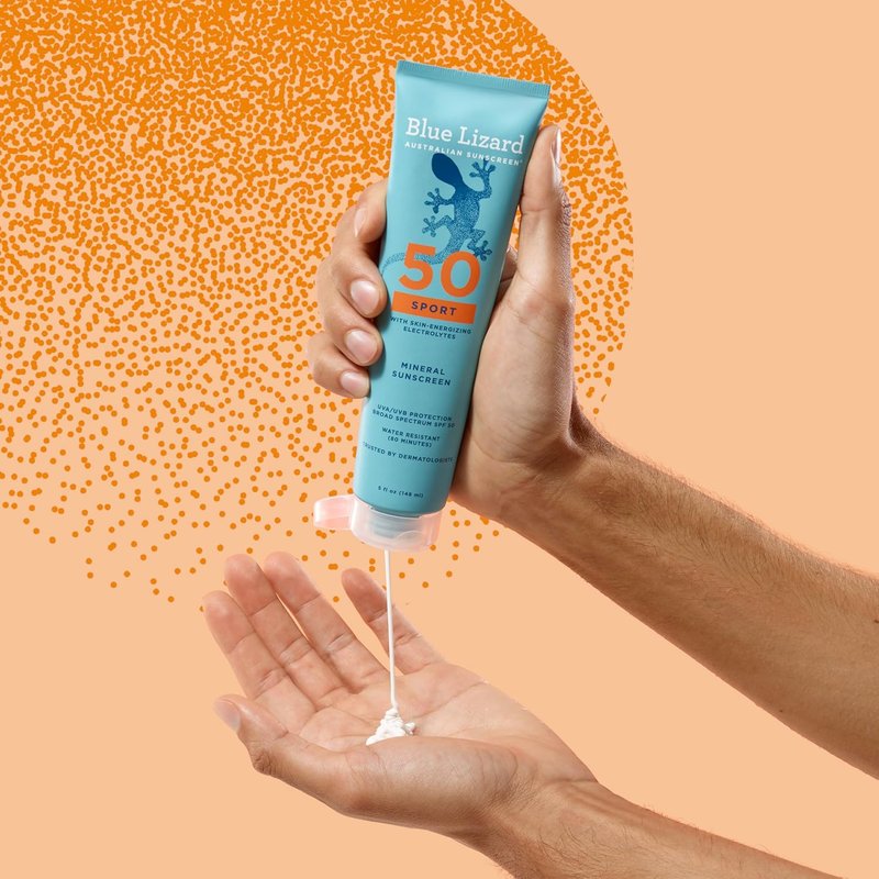 Blue Lizard Sport Mineral Sunscreen SPF 50 - Fragrance-Free, Vegan, 5 fl oz | Ideal for Athletes