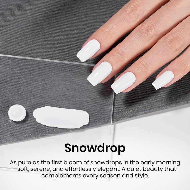 Beetles White Gel Nail Polish - 15ML Full Size French UV Nail Polish Soak Off Nail Art Manicure Salon DIY 4th of July Nails Design Home Snowdrop Gift for Woman Colorful Bottle Gel