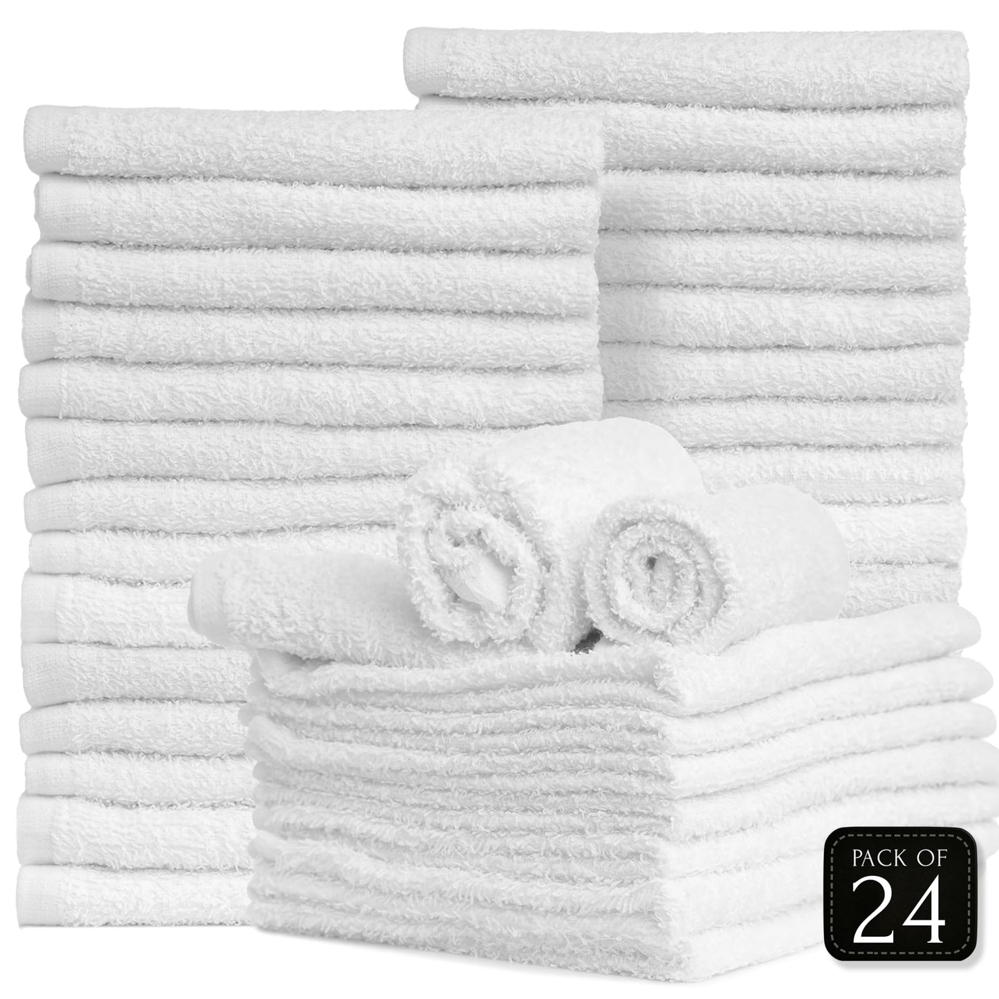 TEXTILE EMPIRE Salon Towels for Hair Stylist - Pack of 24, Not Bleach Proof, 16 by 27 Inches, Highly Absorbent Cotton Towels for Hand, Gym, Beauty, Spa, and Home Hair Care