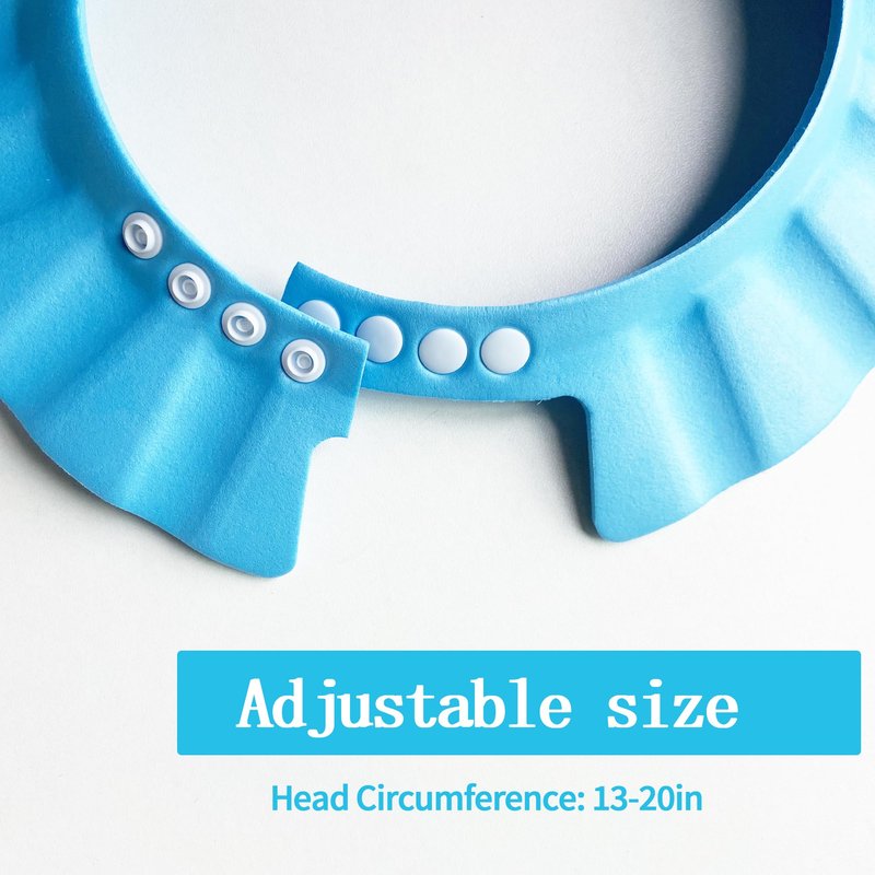 Baby Shower Cap Soft Adjustable Baby Bath Head Cap Visor for Washing Hair Shower Bathing Protection Bath Cap for Toddler, Kids, Children (Blue)