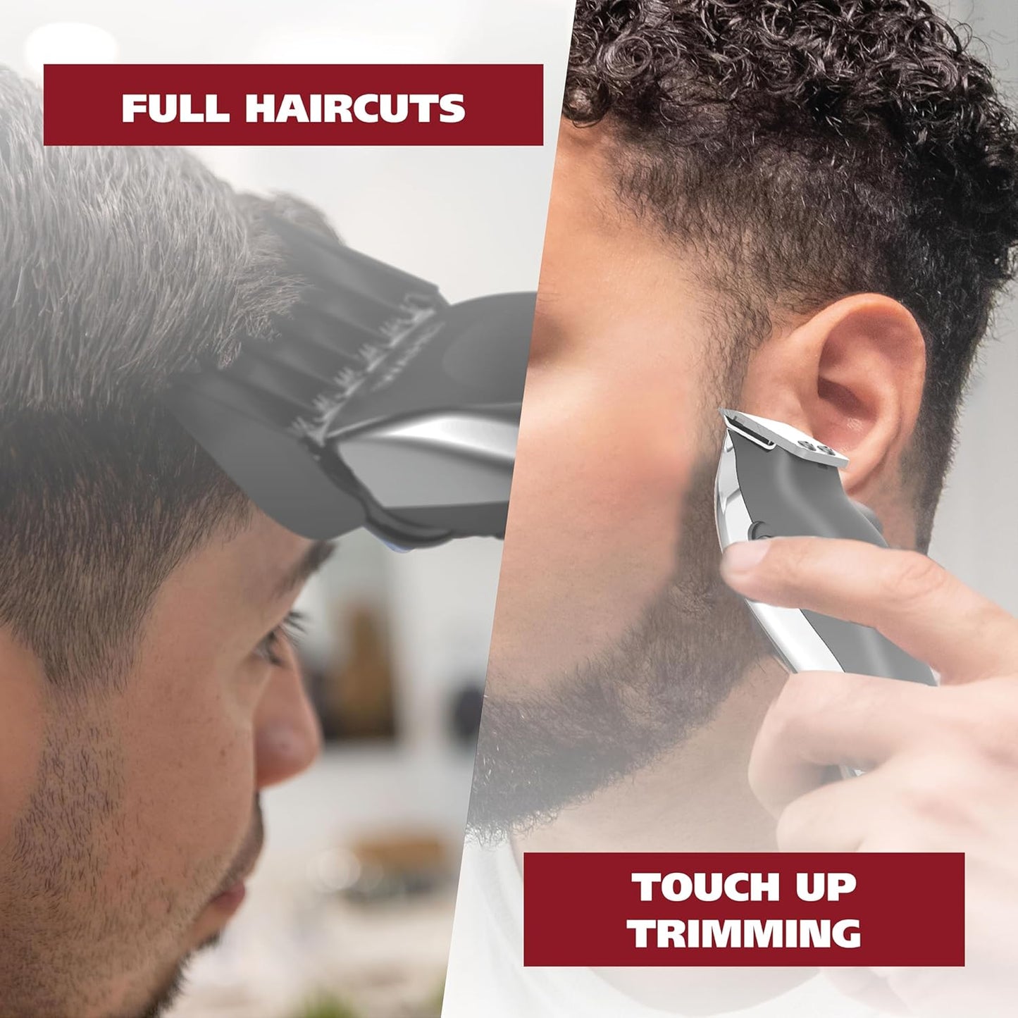 Wahl Clipper Cordless Chrome Pro Hair Clippers - Versatile Battery Trimmer Combo for Men | Model 3026590
