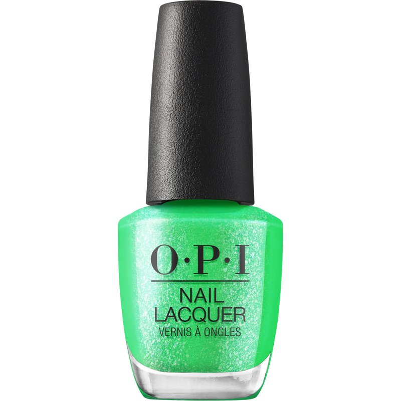 OPI Nail Lacquer Lime of My Life | Semi-Sheer Neon Lime Green with Silver Shimmer Chip Resistant Nail Polish | Trip to the Brite Side | Summer 2026 Collection
