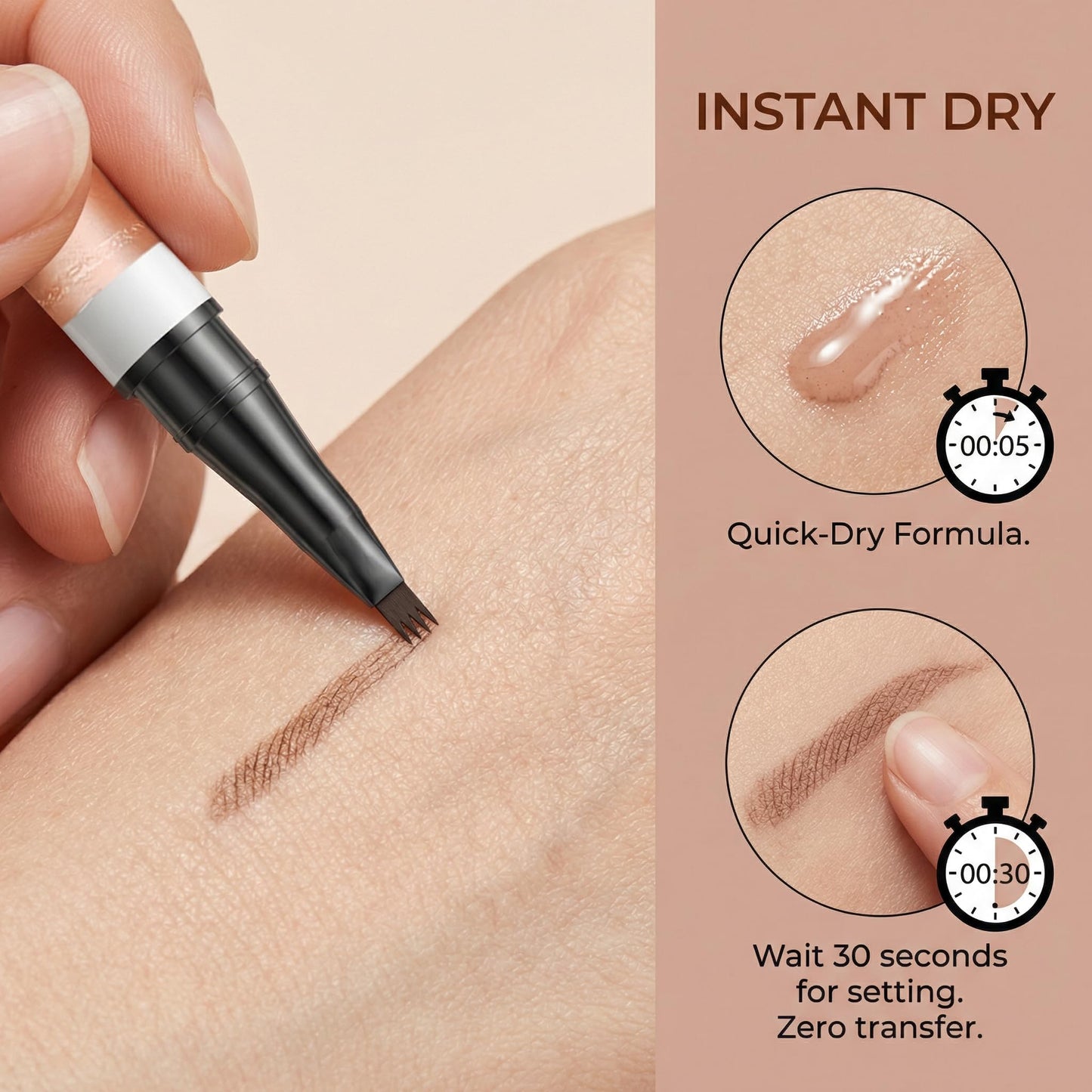 Yulinlon 4-Tip Eyebrow Pen, 6 Colors Waterproof Long-Lasting Brow Pencil, Professional Makeup Tool (2#Dark Brown)