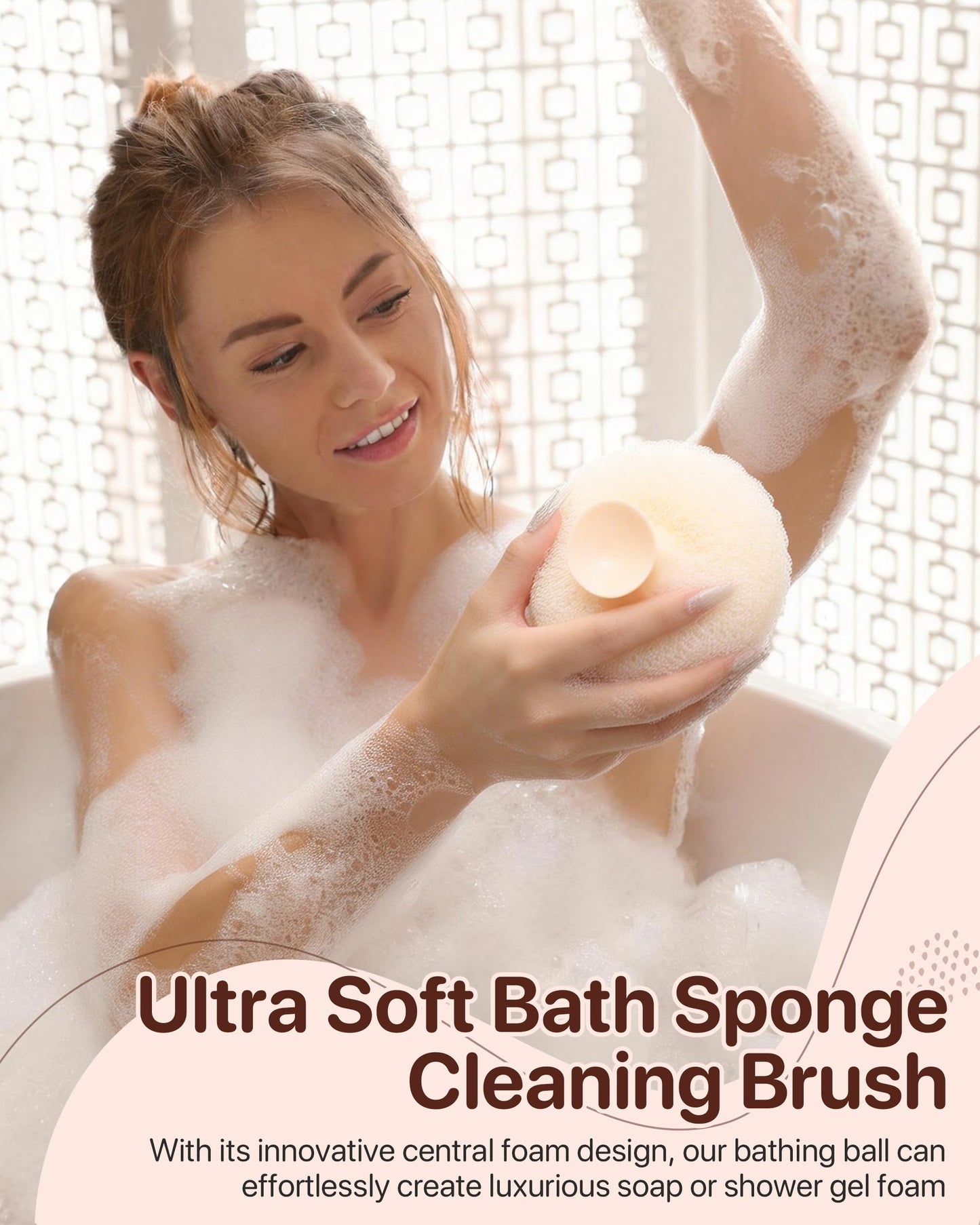 Super Soft Sunflower Suction Cup Bath Sponge loofah, 2026 Upgraded 2-in-1 Sunflower Ball Exfoliating Bath Sponge Cleaning Brush, Mesh Shower Body Sponge Accessories for Women, Men Shower (4 Color)