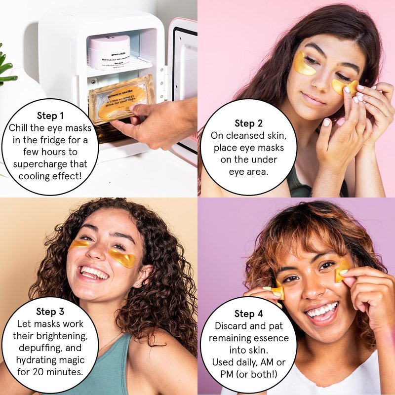 grace & stella Award Winning Under Eye Mask - Birthday Gifts for Women - Gel Eye Patches for Dark Circles, Puffy Eyes, Wrinkles, Undereye Bags - Gifts for Teen Girls - Vegan (48 Pairs, Gold)