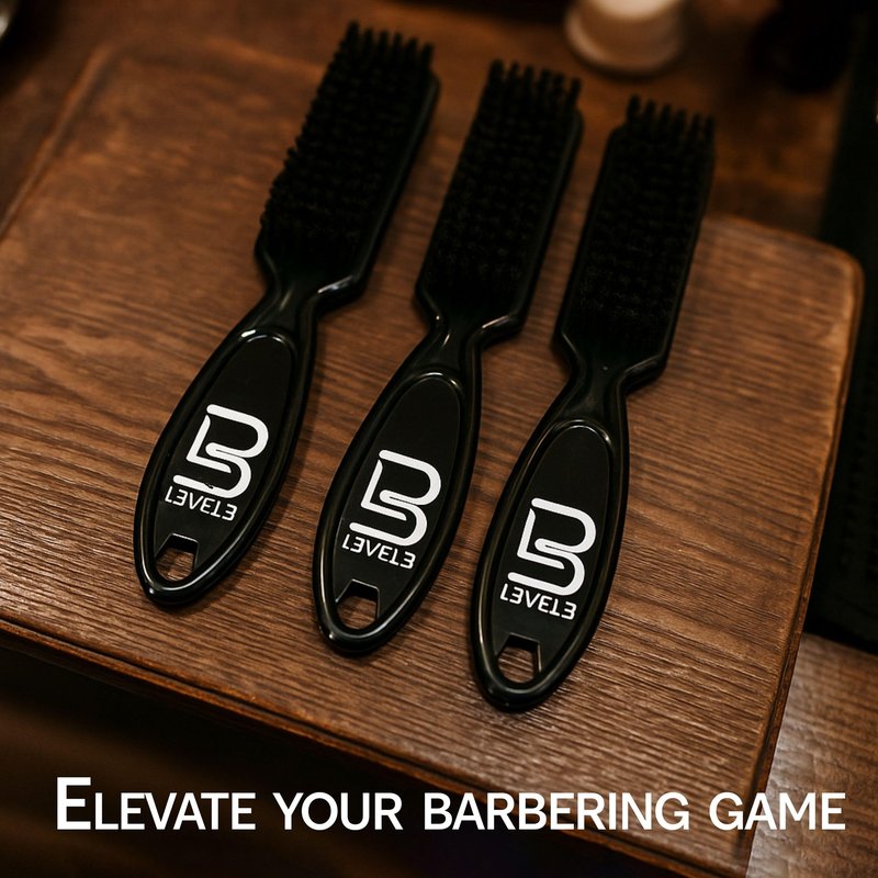 Level 3 Fade Brush Set - Barber Brush Kit for Fades and Lineups - Essential Barber Tool - 3 Pc