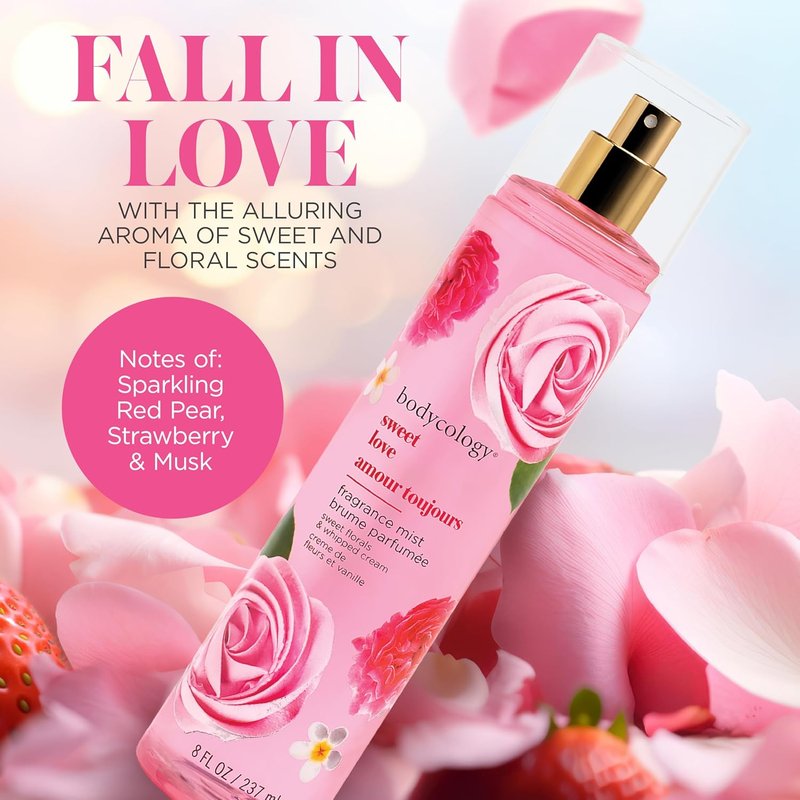 Long-Lasting Fragrance Body Mist - Bodycology Sweet Love Scent | 8 Fl Oz