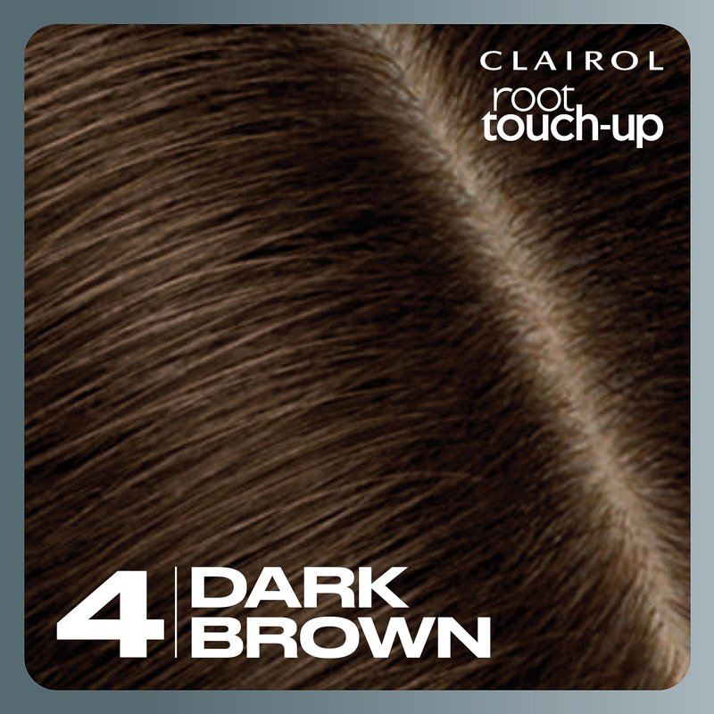 Clairol Root Touch-Up by Nice'n Easy Permanent Hair Dye, 4 Dark Brown Hair Color | 100% Gray Coverage | Easy Brush Application | Matches Professional Salon Shades | Pack of 2