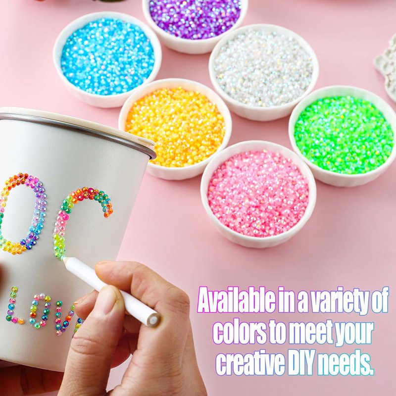 Bedazzling Kit by 75000PCS - 3mm Flatback Resin Rhinestones | Multicolor Sparkling Gems for Nail Art & DIY Crafts
