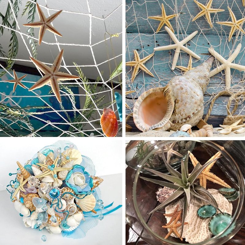 Natural Small Starfish for Crafts - 100 PCS Mini Starfish Decor | 0.4" to 1" for Beach Weddings & DIY Projects