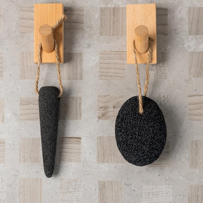 CopesFuda Natural Volcanic Pumice Stone for Feet & Hands. Foot Scrubber for Dead Skin Remover & Deep Cleansing, Cone Shape Stone for Hard-to-Reach Areas Corn Removal, 2 Pcs, Ready-to-Gift Design