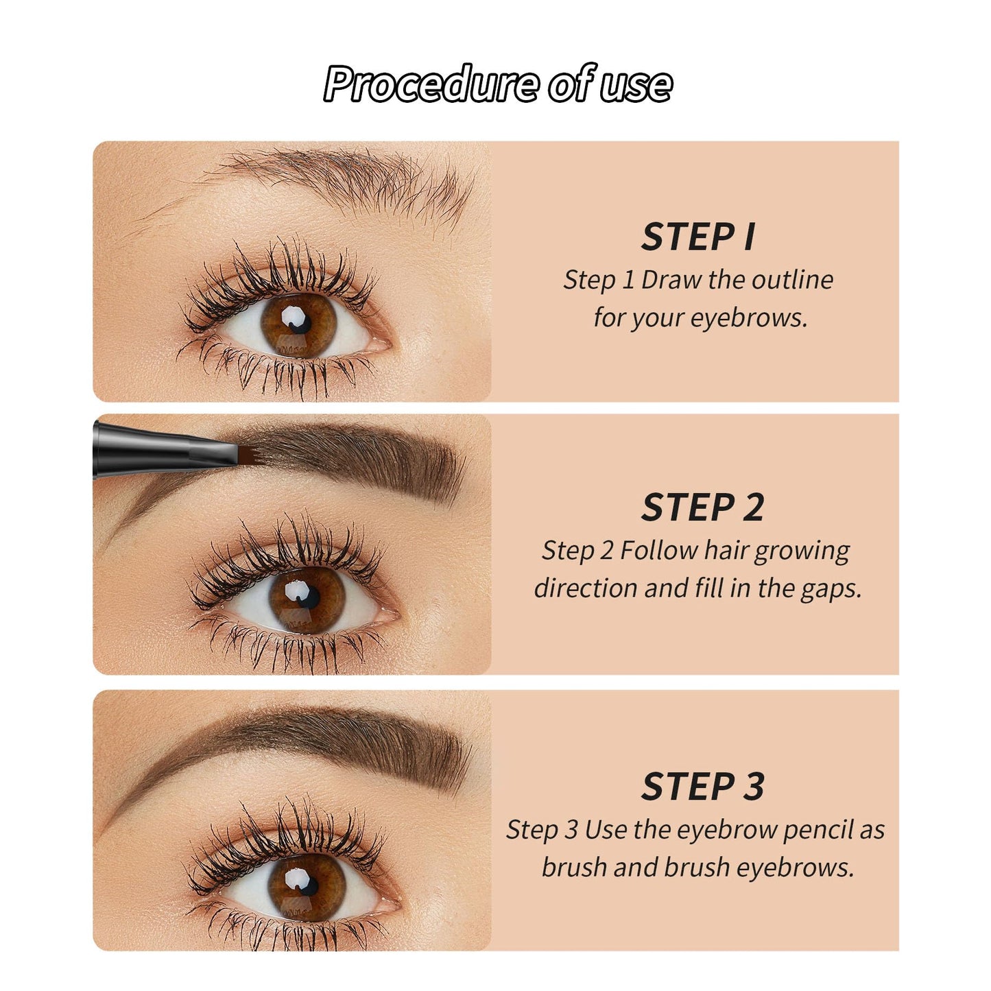 Yulinlon 4-Tip Eyebrow Pen, 6 Colors Waterproof Long-Lasting Brow Pencil, Professional Makeup Tool (2#Dark Brown)