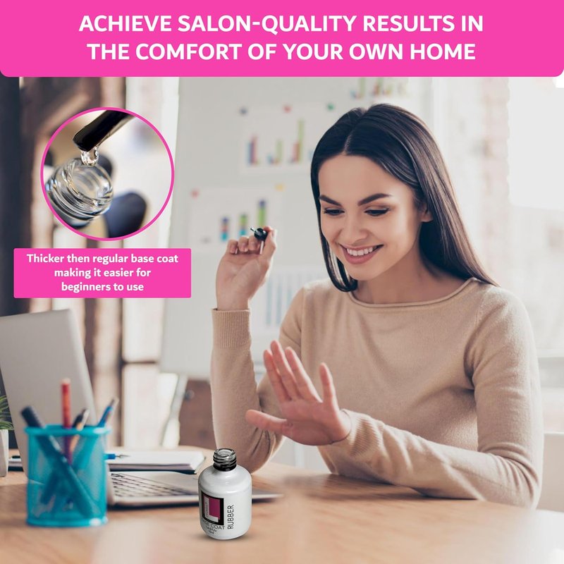 Rubber Base Gel - 15ml | Long-Lasting Nail Strengthener for Perfect Soak Off & UV/LED Use