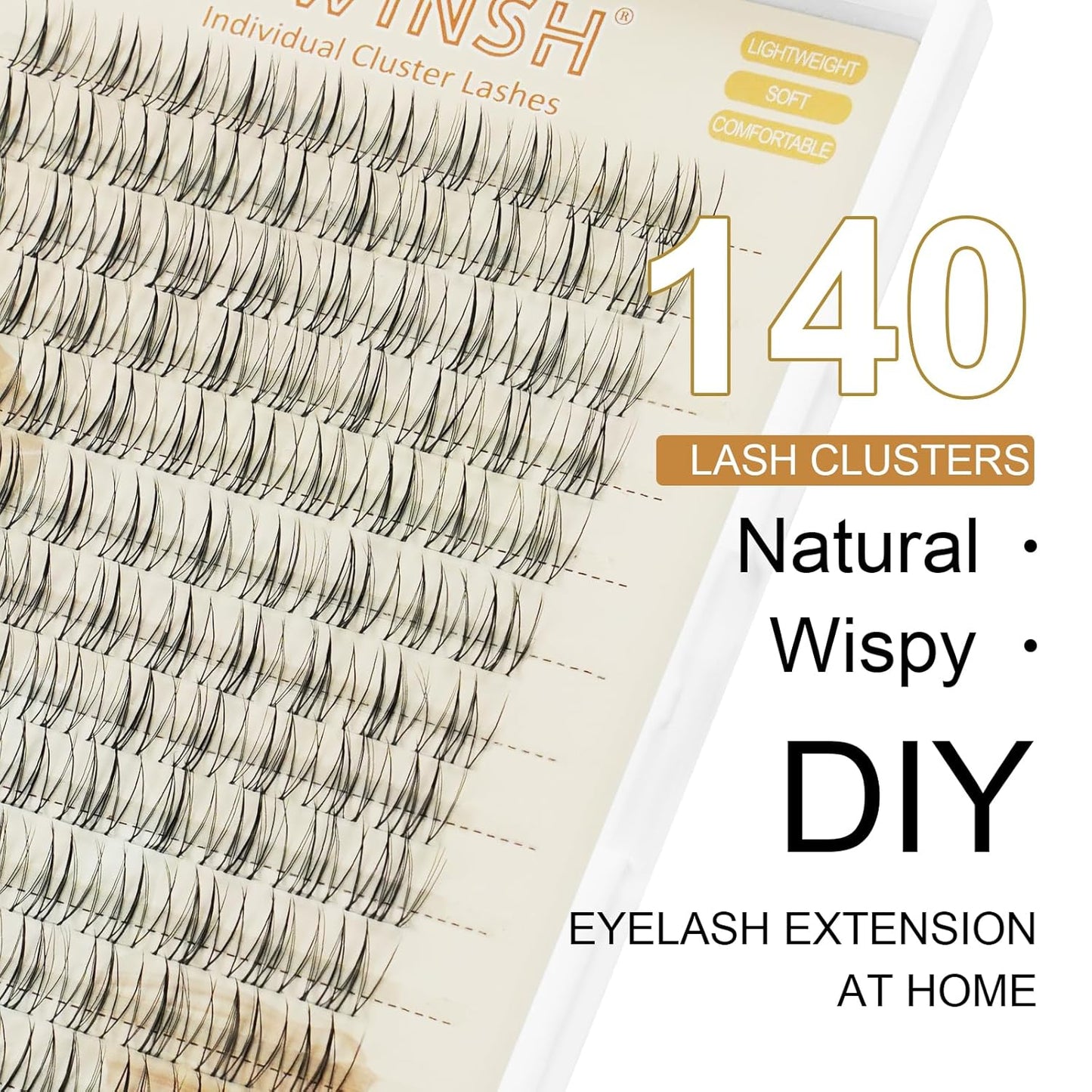Wispy Lash Clusters - 140pcs 10mm Short Individual Eyelash Extensions | Soft Thin Invisible Band