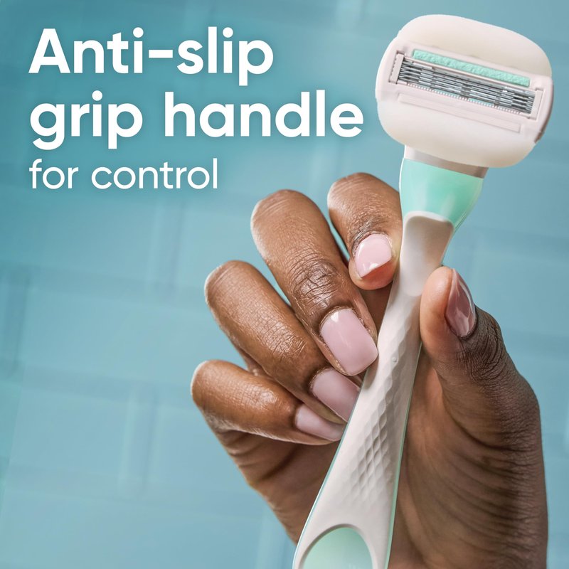 Gillette Venus ComfortGlide Sensitive Disposable Razor for Women, 5 Blades with a Touch of Aloe, Water-Activated Moisture Bars, 2ct