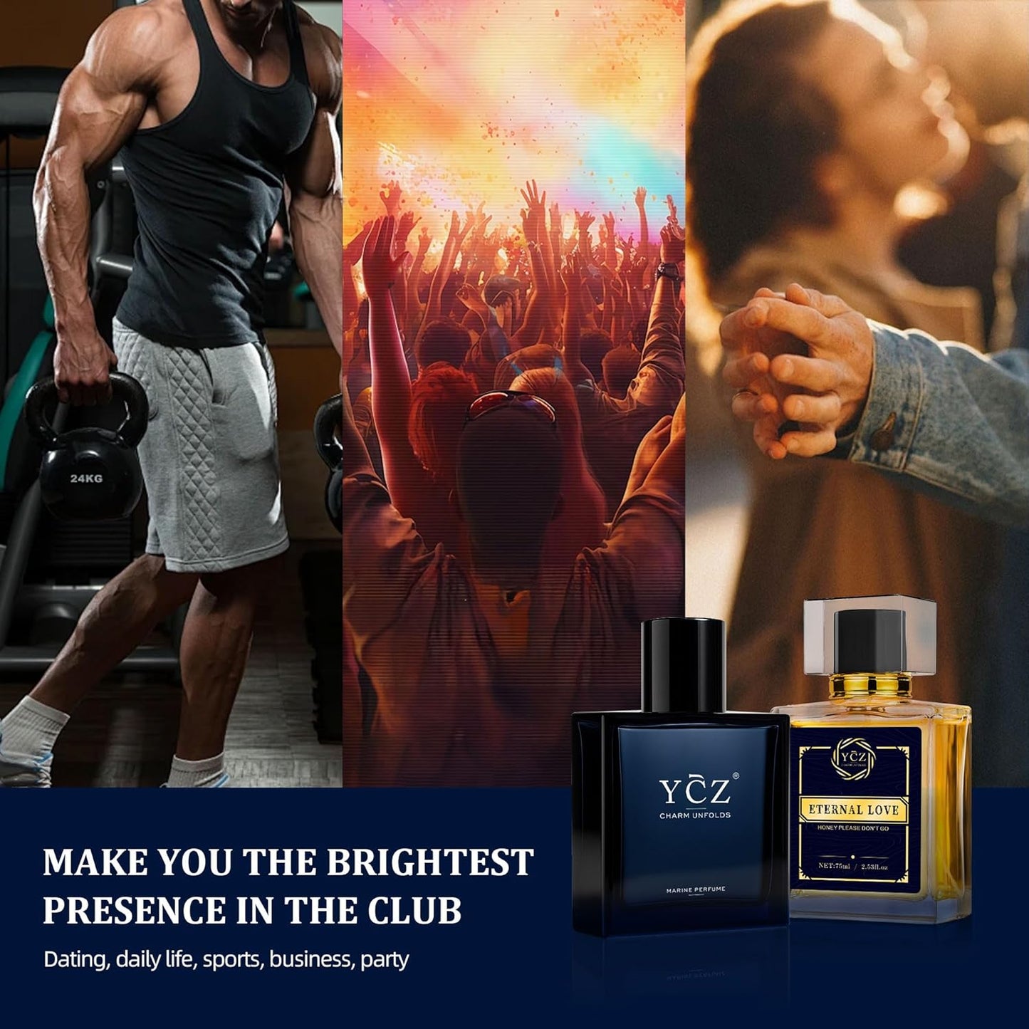 Ycz Cologne for Men - Long-Lasting Marine & Spicy Wood Fragrance | 1.7oz Sleek Bottle for Elegant Gifts