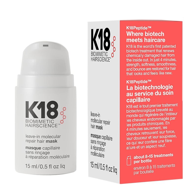 K18 Leave-In Hair Mask - Molecular Repair for Dry, Frizzy Hair | Reverse Damage in 4 Minutes