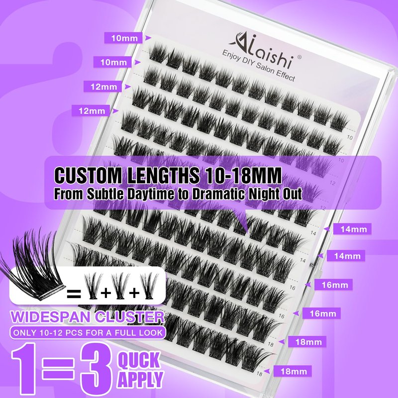 No Glue Needed Lashes, Self Adhesive Eyelashes, DIY Lash Cluster Eyelash Extensions Kit 10‑18mm,120pcs Fluffy D Curl Soft Natural Lashes with Tweezers–Fake Cat Eye Wispy Individual Clusters(NGT501)