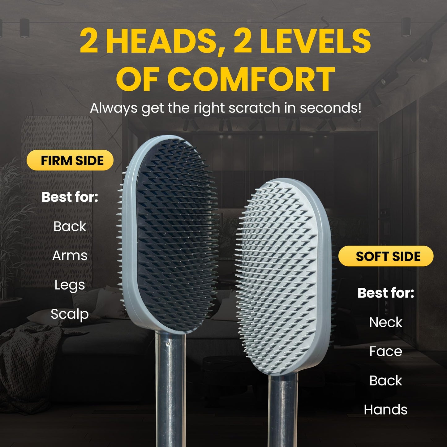 The Ultimate Extendable Back Scratcher, Scalp and Back Massager, & Exfoliator Gifts for Men and Women Double-Sided Itch Reliever, Expandable Scratch Large Surface, Delivers A Deep Soothing Scratch