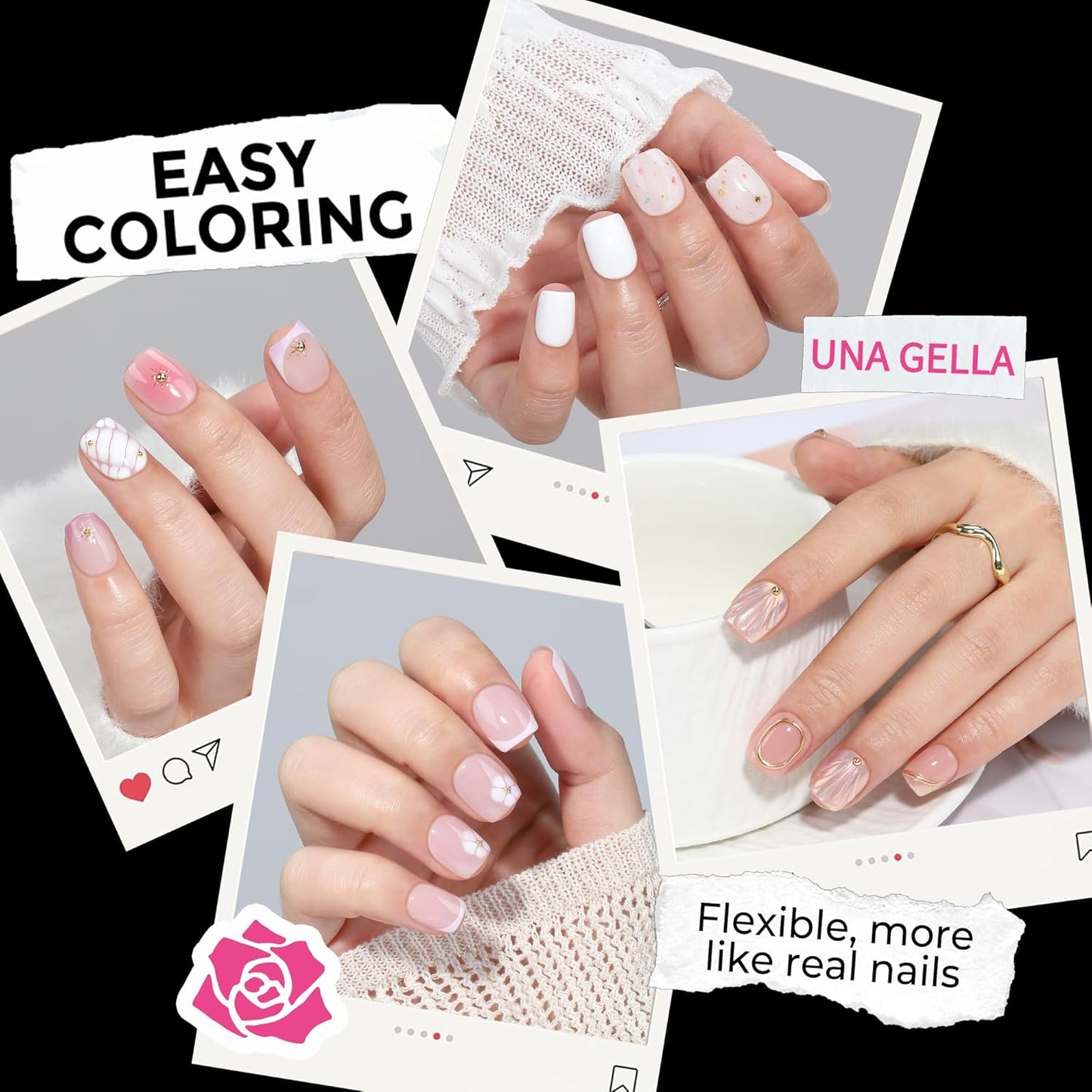 UNA GELLA Extra Short Square Oval Nail Tips - 216pcs Pre-Shaped Half Matte Squoval Clear Acrylic for DIY Press-On Nails