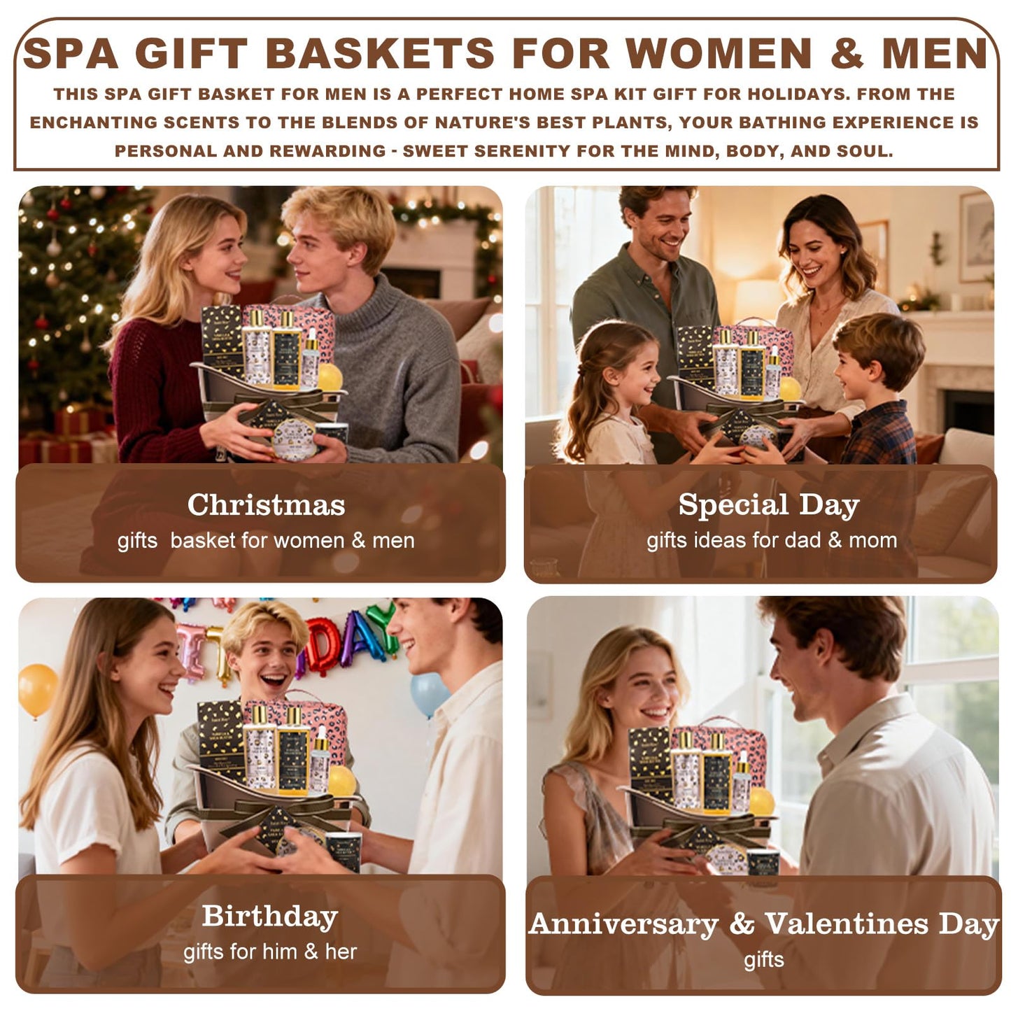 Warm Vanilla scented Gifts for Women, Spa Bath & Body Gift Basket, Skin Care Kit, Home Spa Gift Set, Self-Care Kit, Travel Multi-use toiletry bag, Birthday, Christmas, Mother Day, Anniversary Gifts
