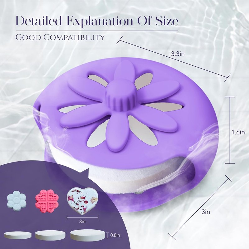 Purple Shower Steamers Tray - Suction Cup Holder for Long-Lasting Use | Flake Bath Bombs Container