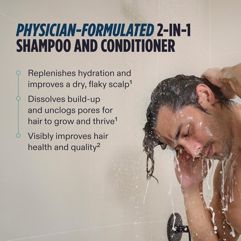 Nutrafol Men's 2-in-1 Shampoo & Conditioner | Hydrating Hair Care for Thinning Hair - 8.1 Fl Oz