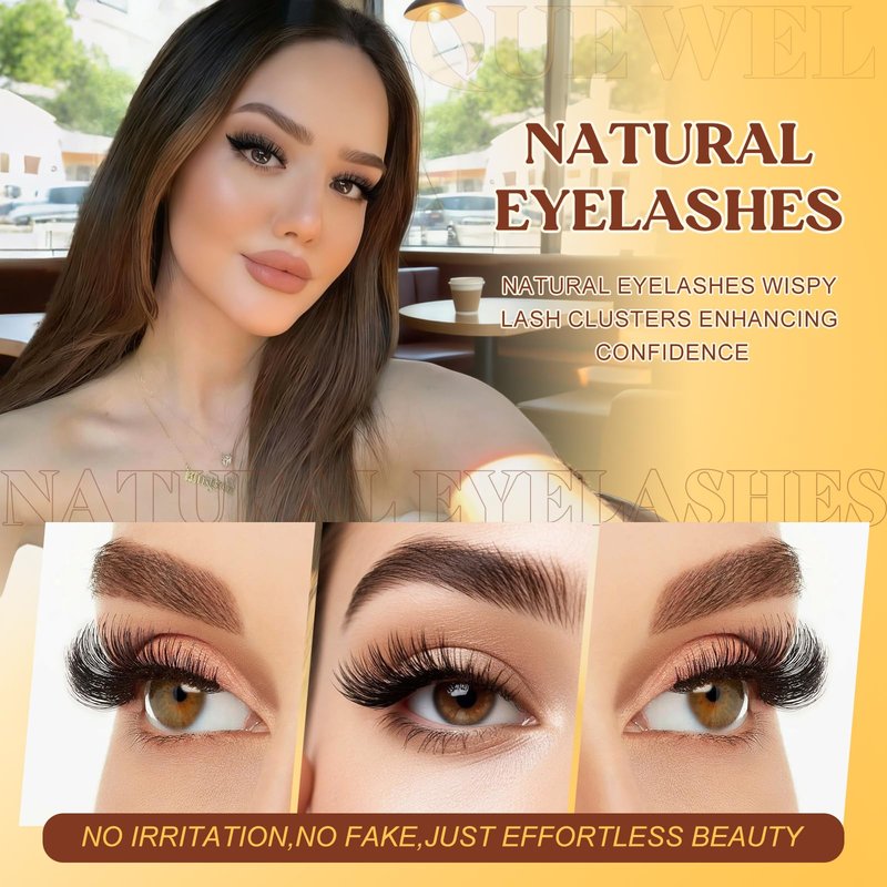 QUEWEL 580PCS Lash Clusters Kit 30D+40D+50D+60D+80D+100D Lashes Clusters Kit 10-18mm Cluster Lashes Individual Eyelash Clusters Reusable for Natural DIY Cluster Eyelash Extensions for Beginners