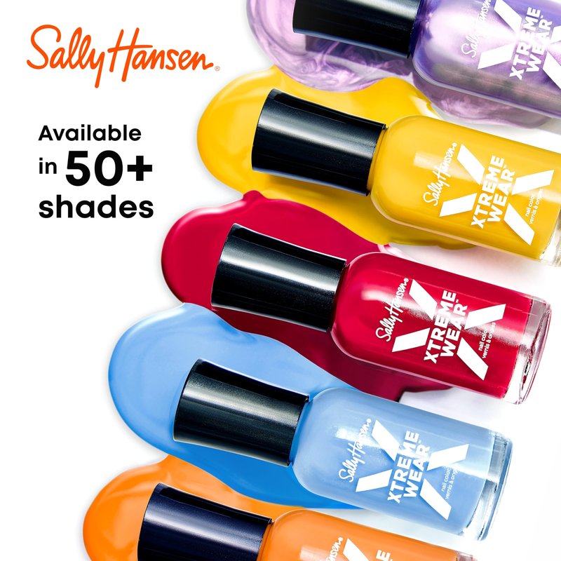 Sally Hansen Xtreme Wear Nail Polish | Streak-Free, Shiny Finish, Long-Lasting, Chip-Resistant, Sheer | City of Gleams | Iridescent Silver Nail Color | 0.4 fl oz