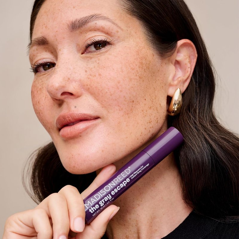 Madison Reed Gray Escape Hair & Brow Mascara - Quick-Dry, All-Day Coverage | Medium Brown - 15mL