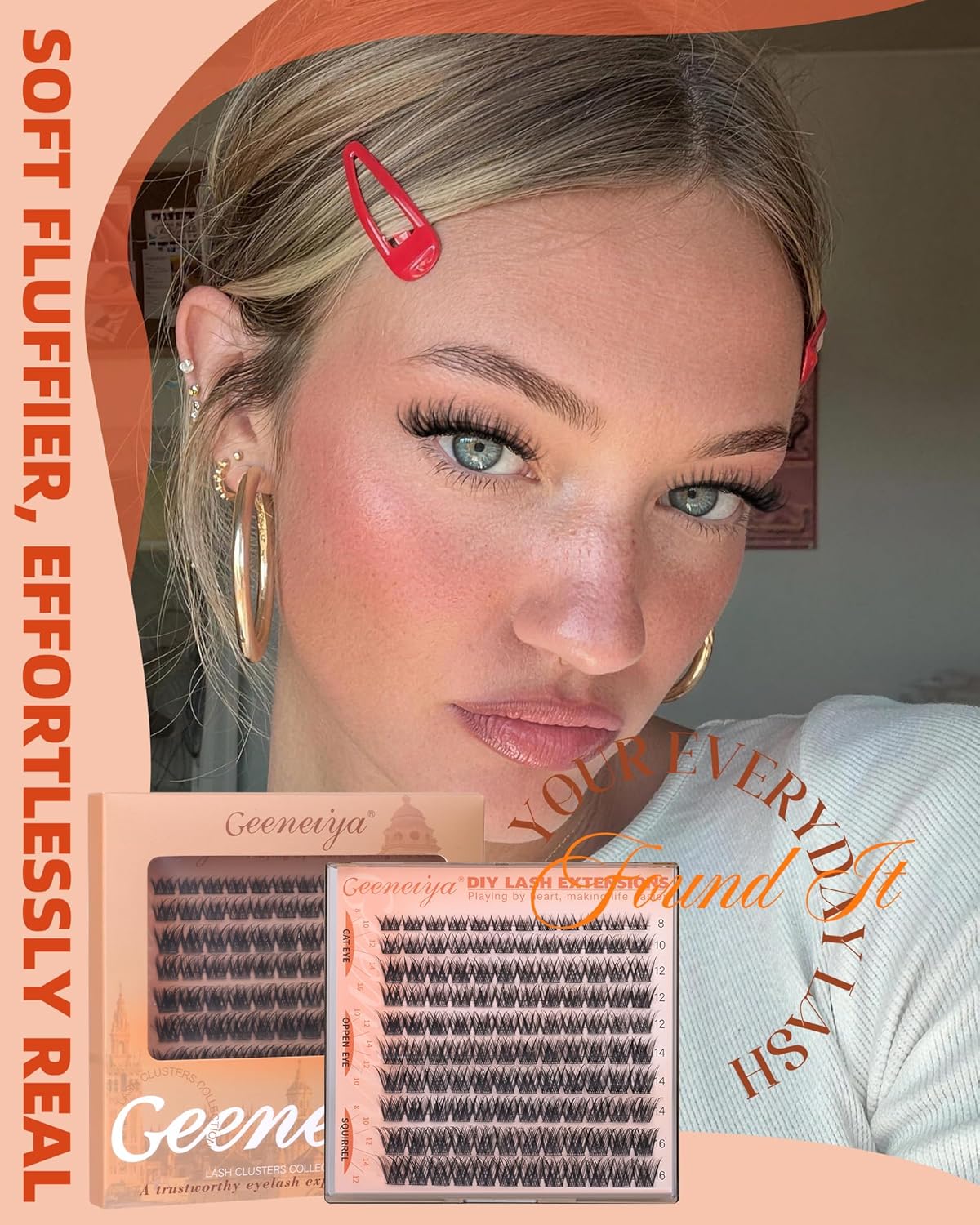 Wispy Lash Clusters - Natural 8-16MM C Curl Eyelash Extensions | Soft Thin Band for DIY Beginners