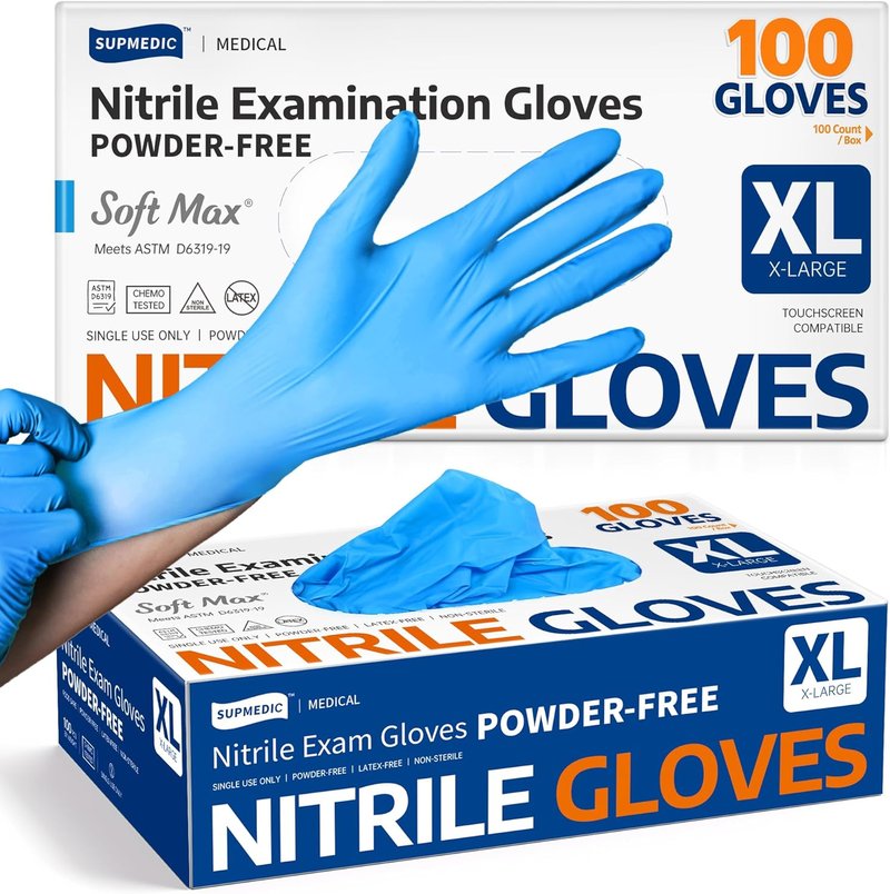 Nitrile Exam Gloves - Soft Max™ Disposable, Latex-Free, Powder-Free - 100 Count, Blue