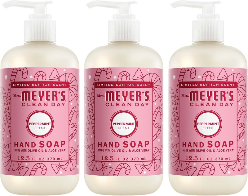 Mrs. Meyer’s Liquid Hand Soap - Peppermint Scent, 12.5 oz | Pack of 3 Bottles