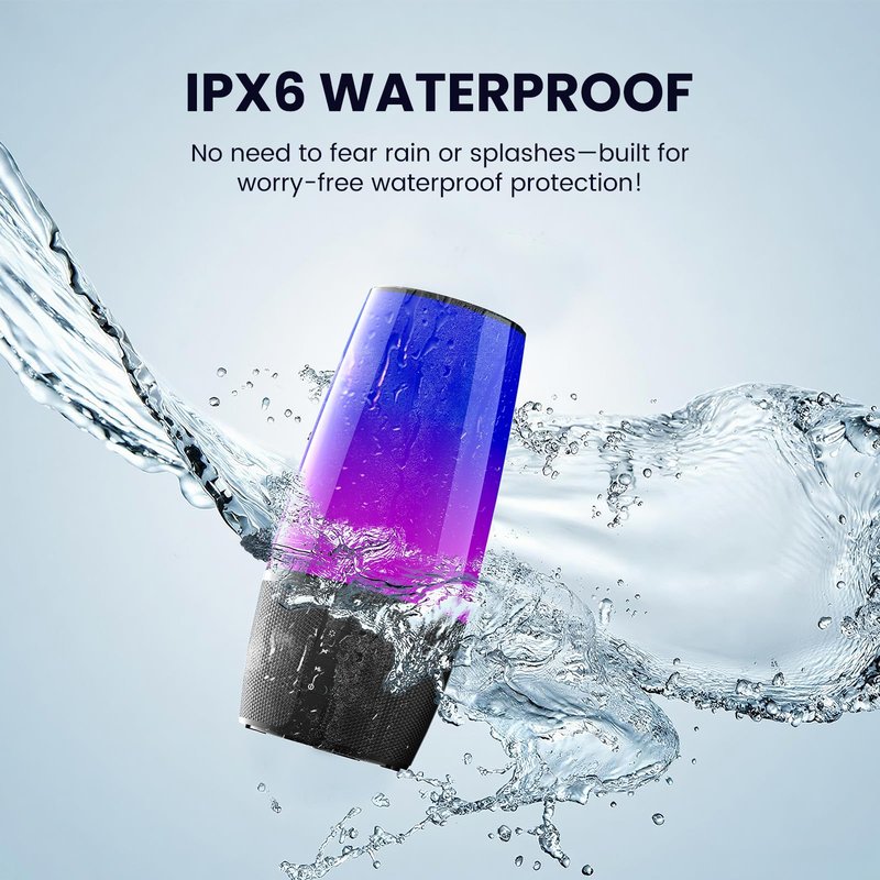 Ooyi Bluetooth Speaker with Lights 40W 360° Stereo, Bluetooth 5.3 (100ft), IPX6 Waterproof, 9 Color LED, 12H Playtime (5600mAh) - Home/Outdoor/Party/Beach, Ideal Birthday (Colorful)