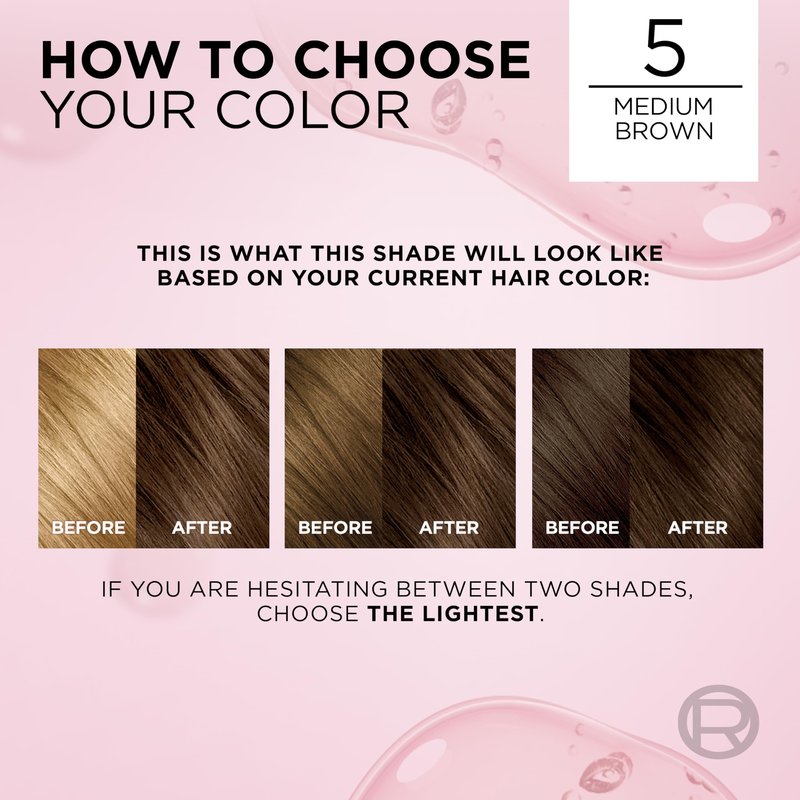 L'Oreal Paris Excellence Crème Permanent Hair Dye, Triple Care Hair Color with Hyaluronic Acid for 100% Gray Coverage, 5 Medium Brown, 1 Kit (Pack of 2) (Packaging May Vary)
