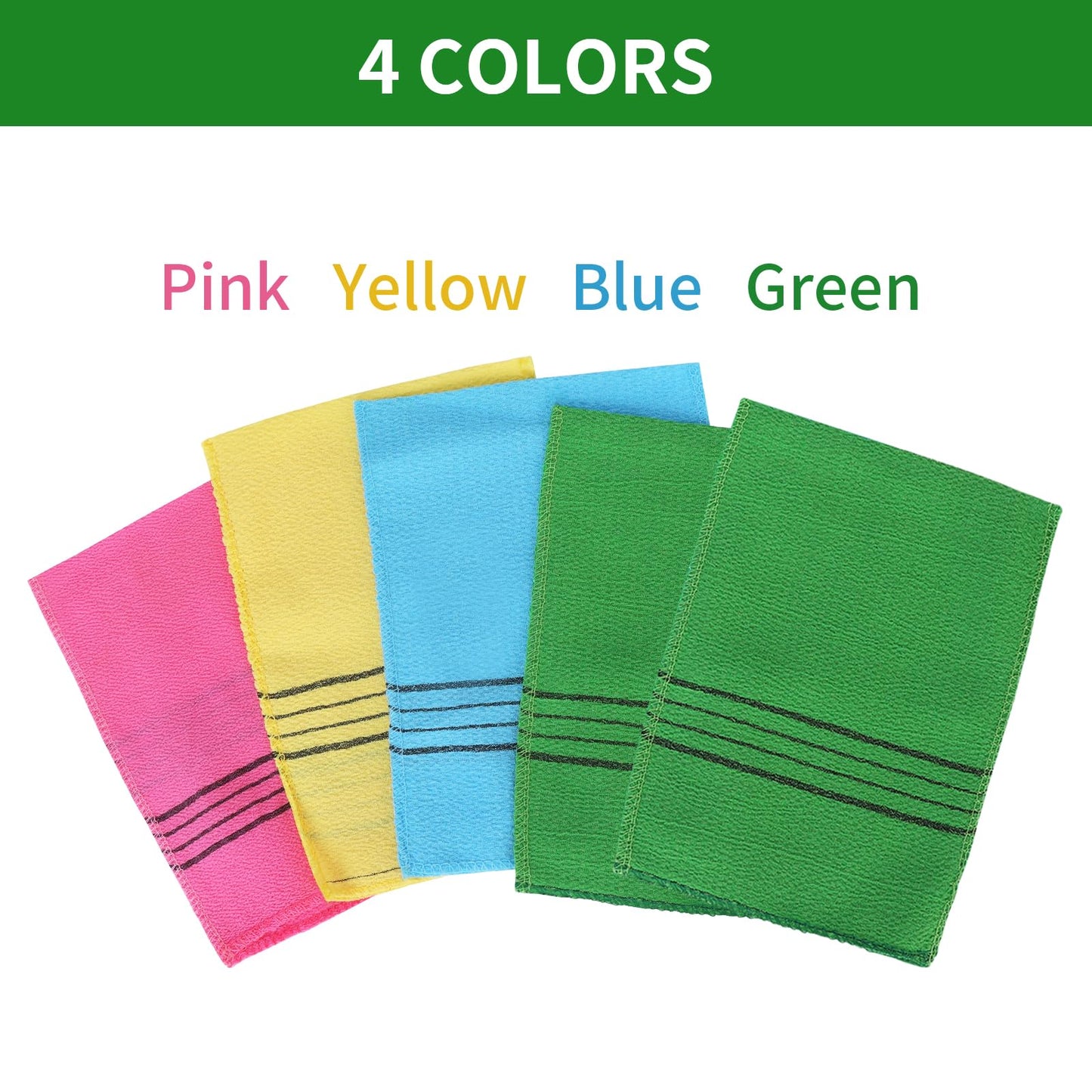 Wanmu 5Pcs Korean Exfoliating Cloth Gloves Italy Scrub Towel Mitt Exfoliating Washcloths for body Women Exfoliation, Skin Scrubs for Shower Remove Dead Skin Exfoliating Washcloth