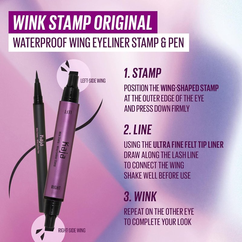 Kaja Winged Eyeliner Set - Smudge-Proof, Waterproof Pencil for Cat Eye Look | Long Lasting with Avocado Extract