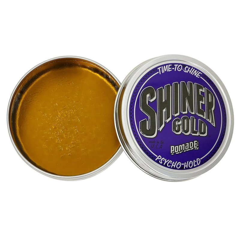 Shiner Gold Pomade - Extreme Hold & High Shine | Water-Based Coconut Scent, 4oz