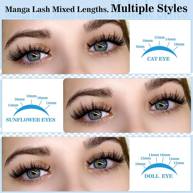 Lash Clusters - California Sunset Manga Style Volume 144 Pcs | Soft 8-18mm Mix Eyelash Extensions