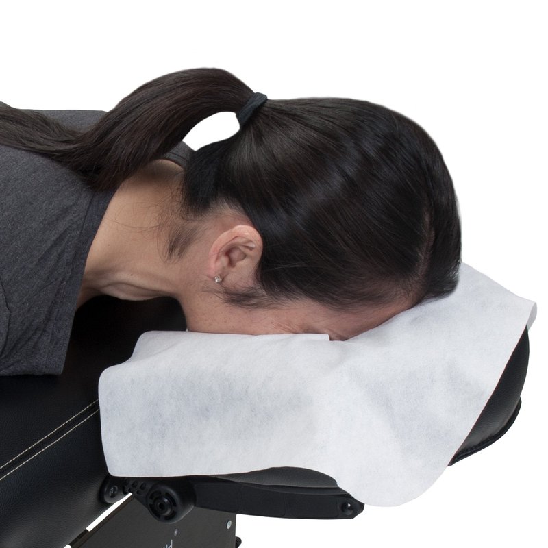 EarthLite Disposable Face Cradle and Headrest Covers, 100-Pack, Medical-Grade, Ultra Soft, Luxurious, Non-Sticking for Massage Tables & Chairs, White
