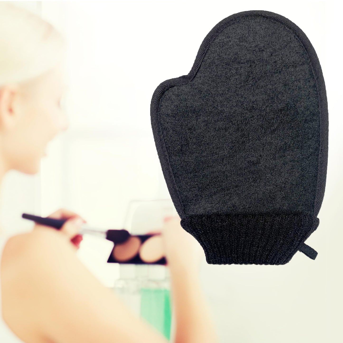 Estfin 2 Pack Natural Linen Glove Mitt Mitten Cleanse Pad for Exfoliating Bath Shower Spa Massage and Body Scrubs, Dead Skin Cell Remover for Men and Women