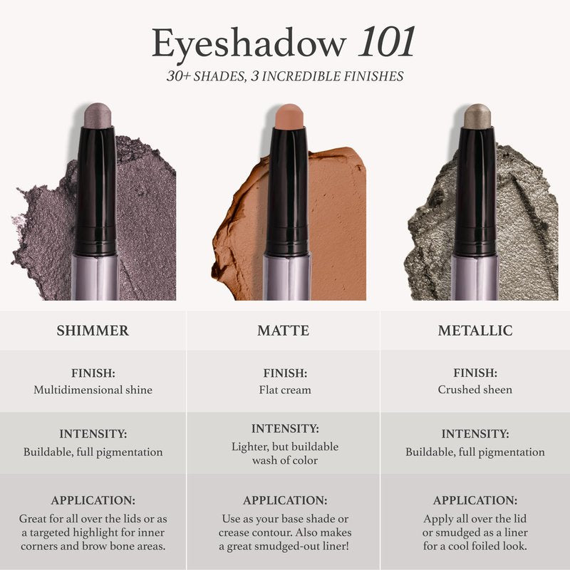 Julep Eyeshadow 101 Crème-to-Powder Waterproof Eyeshadow Stick Duo – Long-Lasting, Crease-Proof, Easy Apply with Built-in Smudger - Champagne Shimmer and Pearl Shimmer