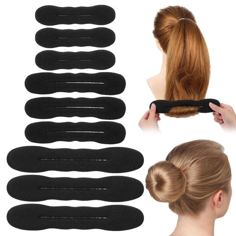 Skiennix Hair Bun Maker - 9 Pcs Magic Snap Roll Foam Sponges for Effortless Styling | Ideal for Ballet & French Twist