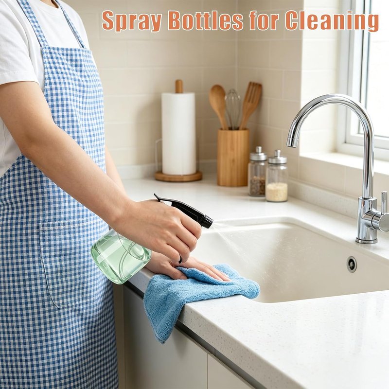 Bekith 8 Oz Empty Plastic Spray Bottles - 12 Pack with Adjustable Trigger Sprayers for Versatile Use