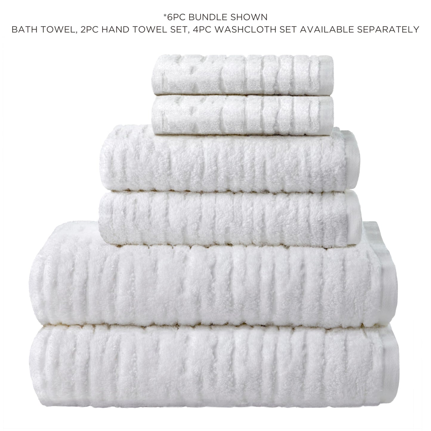 SKL Home CloudSoft Cotton Luxury 4 Pc Bath Towel Set, White